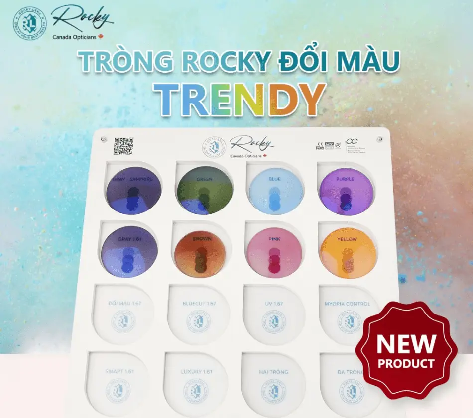 Tròng Rocky Đổi màu Trendy 1,56 SHMC 